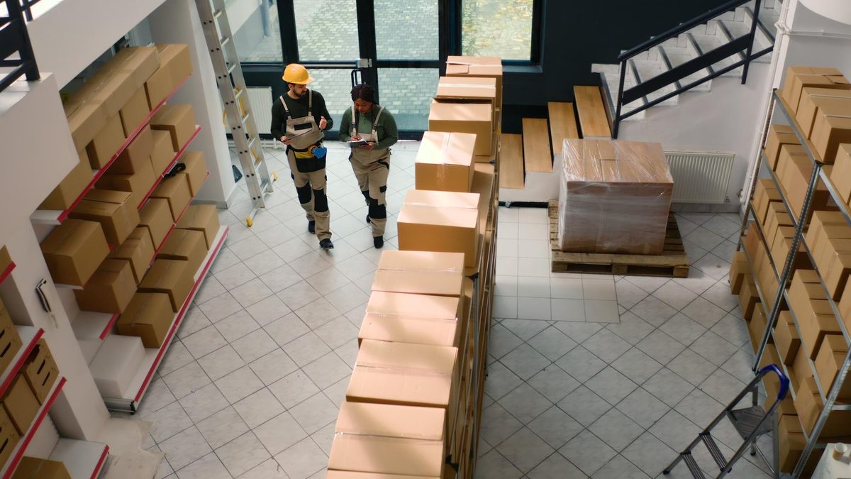 Borea US warehouse — pallet staging area